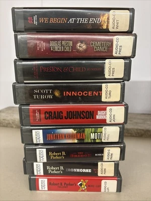 Lot of 9 Audiobooks on CD Mystery Suspense Thriller Male Authors Audio Books - Image 1 of 3