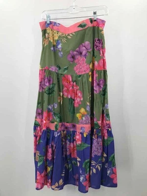 Maxi Falda Boston Propia Verde Talla Mediana Floral Línea A Usada Foto 1 de 3