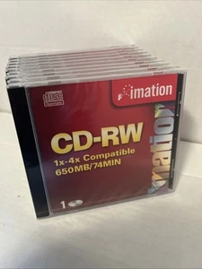 Lot of 10 1x-4x Imation CD-RW 650MB-74 MINS Audio Music Discs NEW Sealed - Picture 1 of 4