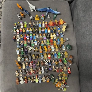 Genuine LEGO Lot Mixed Bundle Mini  Figures 124 Figures 6 Animals 4 Bike Weapons - Picture 1 of 24