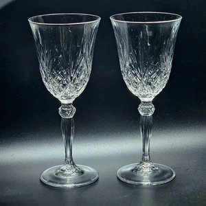 2 RCR Ouvertüre Weingläser 7,5" Diamant Fächerschliff Muster Elegant Regency Italien - Bild 1 von 10