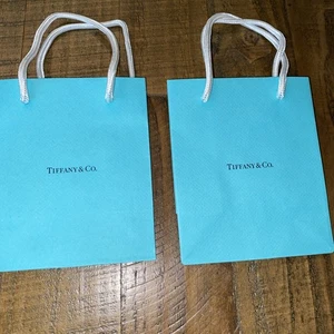 Sacchetti regalo Tiffany & Co. blu 5" x 6" x 3" lotto di 2 - Foto 1 di 9