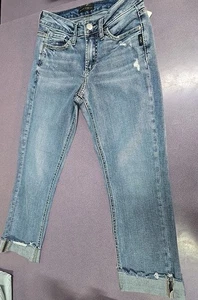 Silver Jeans Co Suki Capri blau Stretch Denim Jeans Damengröße 25 x 23,5 - Bild 1 von 7
