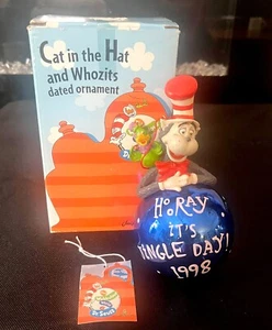 Dr. Seuss Cat in the Hat and Whozits dated Holiday Christmas Ornament 1998 - Picture 1 of 1