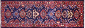 Blue Runner Heriz Serapi Handmade Rug 3' 1" X 9' 8" - Q23143 - Picture 1 of 7