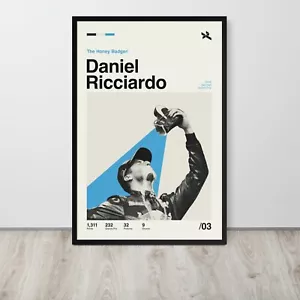Póster de mediados de siglo de Daniel Ricciardo Shoey Alpha Tauri Fórmula 1 F1 - Imagen 1 de 5