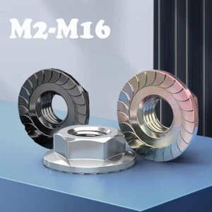 Flansch Sechskantmuttern Kohlenstoffstahl M2 M2.5 M3~M16 Sicherungsmutter - Bild 1 von 11