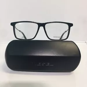 NIB Diesel 5312 001 Shiny Black Rectangle Plastic Unisex Eyeglasses 55mm - Picture 1 of 5