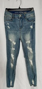 Vanilla Star High Rise Destructed Pull On Light Wash Jeggings Size 3 Super Cute! - Picture 1 of 4