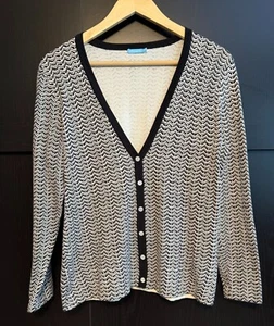 J. McLaughlin Button Front Cardigan Pullover M Langarm V-Ausschnitt weich Luxus - Bild 1 von 10