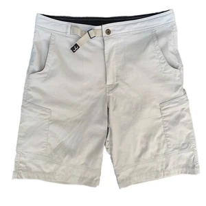 PrAna Shorts Men's Size Medium Stretch Cargo Hiking Beige Tan Adjustable Waist  - Bild 1 von 7