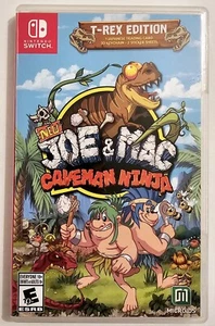 NEW JOE & MAC CAVEMAN NINJA T-REX EDITION NINTENDO SWITCH COMPLETE EXCELLENT - Picture 1 of 7