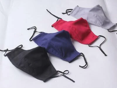 Cloth Face Mask Covering with Metal Wire at Nose Better Breathing! Solid Colors! - Image 1 of 4