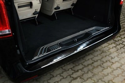 Protector de borde de carga acero inoxidable negro para Mercedes Vito 3 / Clase V W447 desde 2014