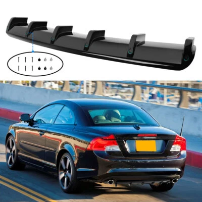 Alerón difusor parachoques trasero brillante 6 aletas para Volvo C70 V70 XC70 Foto 1 de 4