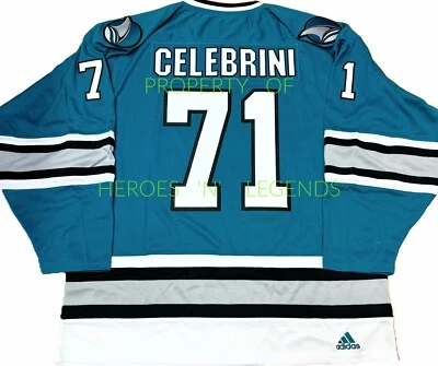 50-54-56 * MACKLIN CELEBRINI S.J. SHARKS ADIDAS TEAM CLASSIC AUTHENTIC JERSEY - Image 1 of 4
