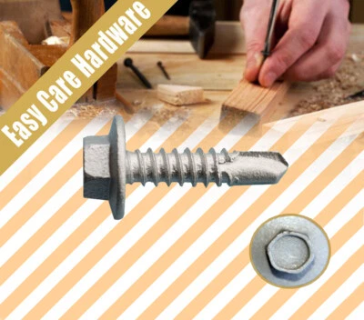 Class 3 Galvanized Hex Head Self Drilling Screw 10-16 x 16mm 1000PCs Metal Tex - image 1 of 4