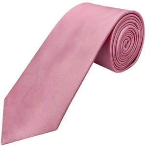 Corbata de boda clásica de satén rosa polvoriento lisa hecha a mano corbata regular graduación - Imagen 1 de 3