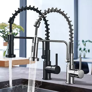 Sensor Touch on Kitchen Faucet Pull Down sprayer Single Handle Sink Mixer Taps - Picture 1 of 55