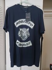 Roberto Cavalli Crewneck Graphic T-Shirt Blue Mens Size XL