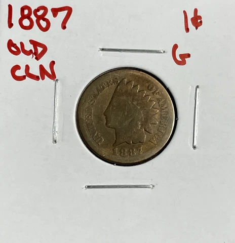 1887 Indian Head Cent / Penny 1c GD Good Cover