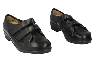 Mujer Equity Cuero Negro Rasgar Cinta Zapatos: Daisy 4.5 3E/4E - Imagen 1 de 11