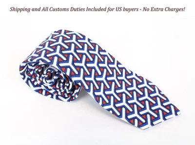 Мужской галстук SUITSUPPLY 148 x 8 см вязаный синий лен хлопок графическая смесь - Изображение 1 из 4