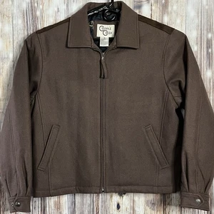 Cripple Creek Western Wool Jacket Mens Medium Quilt Lined Zip Coat Insulated NEW - Picture 1 of 14