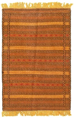 Alfombra turca vintage tejida a mano alfombra Kilim de lana tradicional de 3'1" x 4'10" Foto 1 de 4