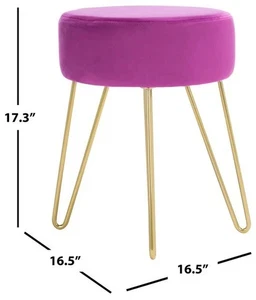 Safavieh ABREA ROUND OTTOMAN, Reduced Price 2172724178 OTT7500C - Picture 1 of 2