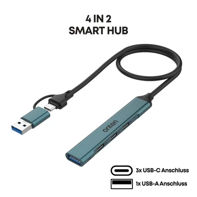 4in2 USB C & USB A Hub Adapter 3x USB-C 1x USB-A Docking Station Multiport - Bild 1 von 4