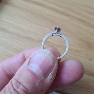 PANDORA silver Ruby ring - Picture 1 of 3
