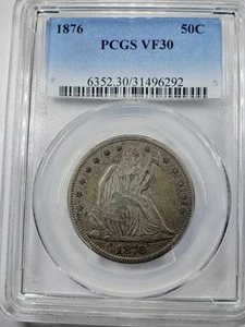 1876 Seated Liberty Half Dollar PCGS VF30 - Picture 1 of 4