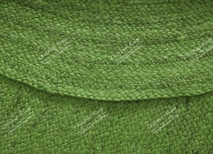 Custom Size Hand Braided Light Green Oval Jute Rug, Vintage Décor Dhurrie Rug - Picture 1 of 8