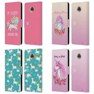HEAD CASE DESIGNS SASSY UNICORNS LEATHER BOOK WALLET CASE FOR MOTOROLA PHONES - Image 1 of 4