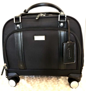 Samsonite 15"x16"x8" Jet Black Nylon Carry On Spinner Luggage Travel Work Bag - Picture 1 of 9
