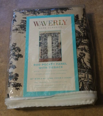 NUEVO WAVERLY HOME CLASSIC COUNTY LIFE NEGRO 1 PANEL 42 W 84 L Con CORBATA Foto 1 de 4