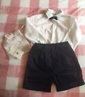 Kidiwi  Boys 3-4 Years Smart Outfit, Shorts, Bow Tie, Shirt, Christening RRP £88