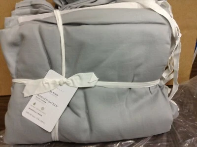 Funda nórdica Pottery Barn algodón lavado satén ropa de cama king cal gris niebla Foto 1 de 4