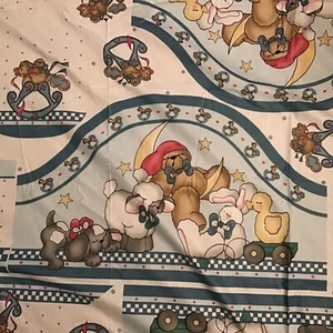 Vintage 1991 Daisy Kingdom Nursery Baby Toys Bunny Rocking Horse , Bib Fabric - Picture 1 of 6