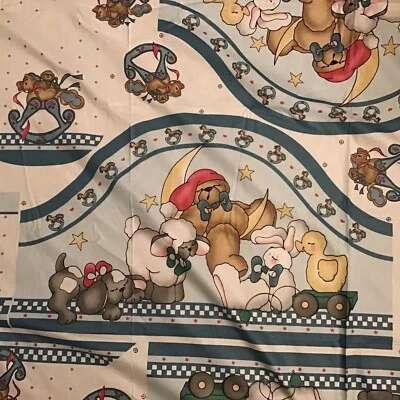 Vintage 1991 Daisy Kingdom Nursery Baby Toys Bunny Rocking Horse , Bib Fabric - Image 1 of 4