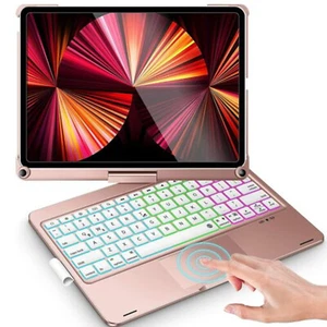 Touchpad Backlit Keyboard Case With Rotate For iPad Pro 12.9" 7/8/9th Gen 2022 - Picture 1 of 55