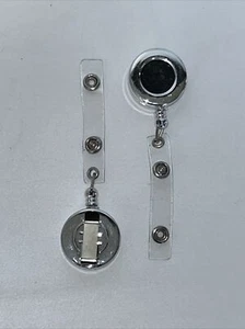 Retractable Ski Pass ID Holder X2, Spring Fob Card Reel Lanyard Badge - Picture 1 of 3