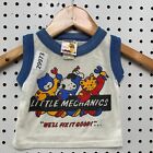 Vintage 80s Sears Little Mechanics Toddler Tank Shirt Boys Size 12M USA 9x10