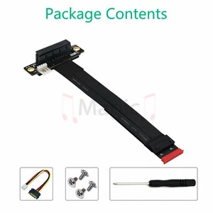 M.2 NGFF Key M to PCIe 3.0 4X Extension Cable (90°Right Angle PCI-E Slot) - Picture 1 of 6