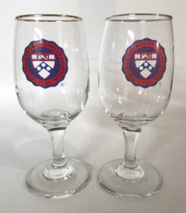 Set 2 bicchieri da vino Penn Quakers Università della Pennsylvania UPenn - Foto 1 di 5