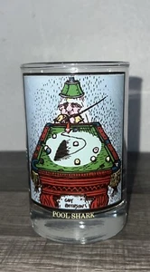 Vintage 1982 Arby's Collector Series Gary Patterson Drinking Glasses Pool Shark - Picture 1 of 9