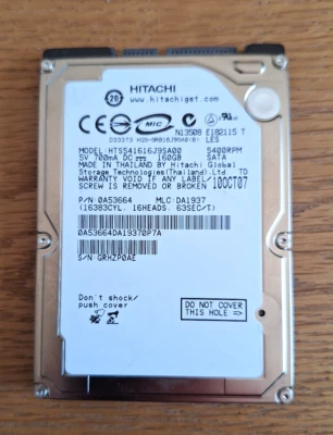 HITACHI - Disque dur 2,5" 160Go - HTS541616J9SA00 - SATA - Photo 1/4