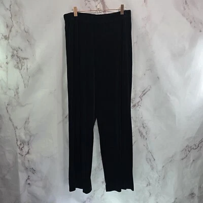 Pantalones cortos Bob Mackie para mujer medianos negros de terciopelo tiro alto pierna ancha Foto 1 de 4