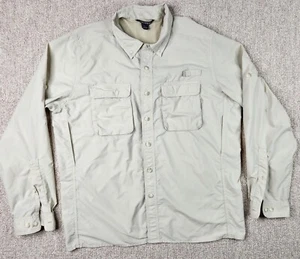 Ex Officio Herren Große L/S Beige Belüftet Rollärmel Button Down Angelhemd - Bild 1 von 12